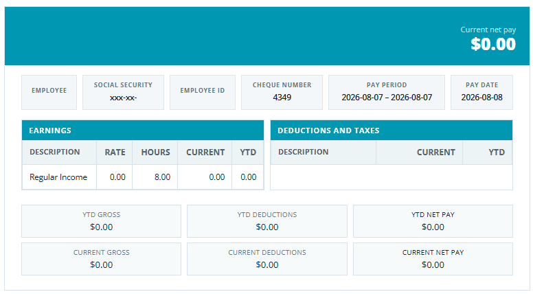 Template 7 pay stub preview